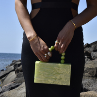 Lorena Artsy Resin Clutch (Lime Green)