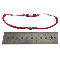 Sacha Pave Hamsa Hand Bracelet (Silver Charm Red String)
					