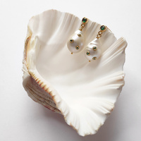 Portia 24K Emerald Baroque Pearl Earrings