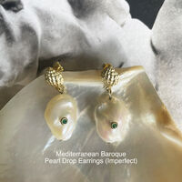 Mediterranean Baroque Pearl Drop Earrings (Imperfect)