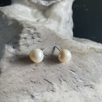 Bay Baroque Pearl Stud Earrings (Imperfect No.6)