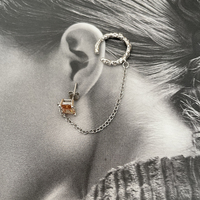 Lior Silver Topaz Chain Cuff Earring (Single Piece)