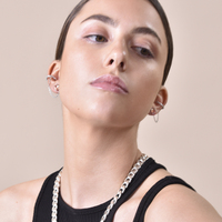 Lior Silver Topaz Chain Cuff Earrings (Pair)