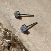 Dawn Dainty Moon Opal Stud Earrings