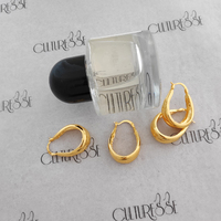 Valletta 24K Double Rim Hoop Earrings
					