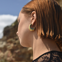 Della Curved Bowl Earrings (Gold)