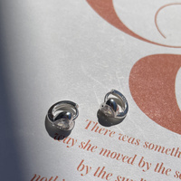 Delja Dainty Zircon Heart Huggie Earrings (Silver)