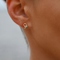 Leo Artisan Zirconia Pavé Stud Earrings (Gold)