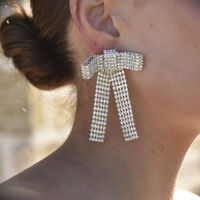 Irvine Silver Bow Tie Earrings