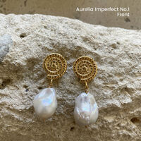 Aurelia 24K Baroque Pearl Drop Earrings (Imperfect No.1)