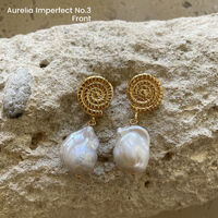 Aurelia 24K Baroque Pearl Drop Earrings (Imperfect No.3)