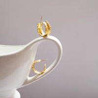 Remi Gold Vermeil Textured Earrings