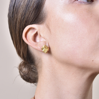 Imani Solid Sculpture Stud Earrings (Gold)