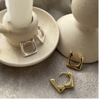 New Frame of Mind Huggie Earrings (Gold)
					
