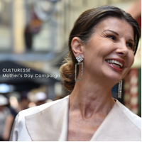 Gemette Rectangular Rhinestone Catwalk Earrings (my ears are pierced)