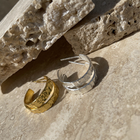 Isador Textured Deco Hoop Earrings (Gold)
					