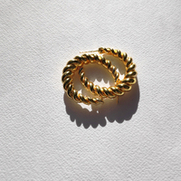 Valencia 22K Twisted Gold Croissant Earrings
					