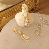 Amour 22K Luxury Pearl Bouquet Earrings (my ears are not pierced)