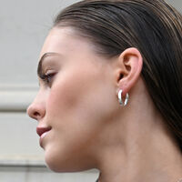 Enoa Fine Twist Huggie Earrings (Silver)