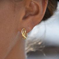 Ciara Tri Curve Earrings (Gold)
