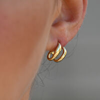 Asta Sculptural Twin Line Earrings (Gold)