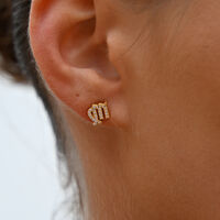 Virgo Artisan Zirconia Pavé Stud Earrings (Gold)