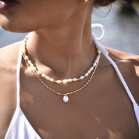 Eliora Beaded Freshwater Pearl Pendant Necklace
					