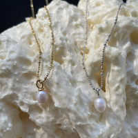 Bjork Beaded Pearl Pendant Necklace (Silver)
					