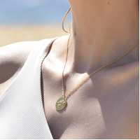 She Is Cancer Artisan 24K Gold Zodiac Pendant Necklace
					