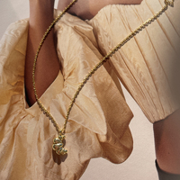 Aicha Dainty Croissant Pendant Necklace (Gold)
					