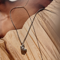 Aicha Dainty Croissant Pendant Necklace (Silver)
					