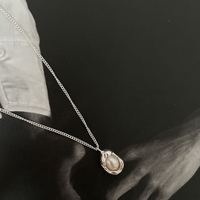 Ziya Sculptural Pearl Pod Pendant Necklace (Silver)
					