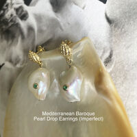 Mediterranean Baroque Pearl Drop Earrings (Imperfect)