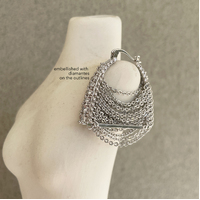 Mavis Silver Chain Bag Earrings