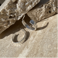 Isador Textured Deco Hoop Earrings (Silver)
					