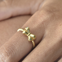 Tilda Bow Earrings & Pendant Necklace & Ring Gift Set (Gold)
					