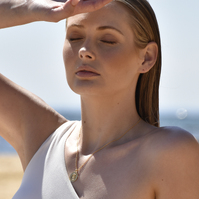 She Is Aquarius Artisan 24K Gold Zodiac Pendant Necklace
					