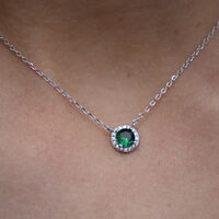 Khloe Diamante Zircon Pendant Necklace (Silver)