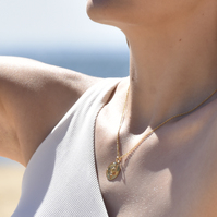 She Is Pisces Artisan 24K Gold Zodiac Pendant Necklace
					