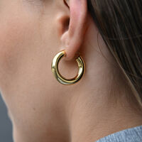 Abella Classic C Hoop Earrings (Gold)