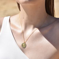 She Is Aquarius Artisan 24K Gold Zodiac Pendant Necklace
					