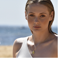 She Is Sagittarius Artisan 24K Gold Zodiac Pendant Necklace
					