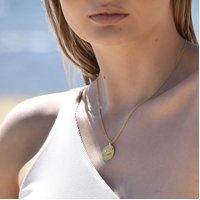 She Is Scorpio Artisan 24K Gold Zodiac Pendant Necklace
					