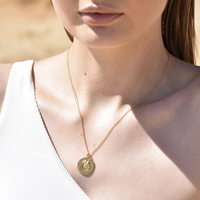 She Is Aquarius Artisan 24K Gold Zodiac Pendant Necklace
					