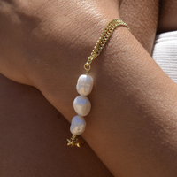 Anouk Freshwater Pearl Dual Chain Bracelet (Gold Vermeil) image