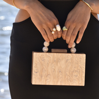 Lorena Artsy Resin Clutch (Neutral Shimmer) image