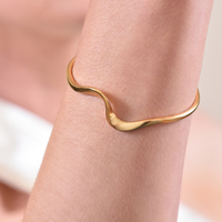 Elora Artisan Gold Vermeil Solid Bangle  image