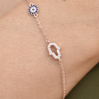 Azra Luck Evil Eye Bracelet (Rose Gold) image