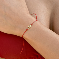 Aysun Gold Evil Eye Bracelet (Red String) image