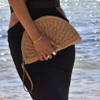 Vana Natural Hand Woven Straw Bag (Tan) image